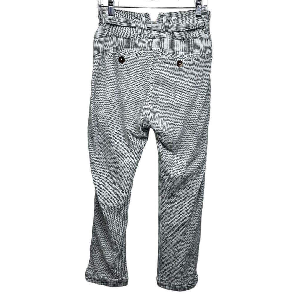 Free People Rumors pants white gray striped yarn died size 0 high waist harem - Picture 6 of 16